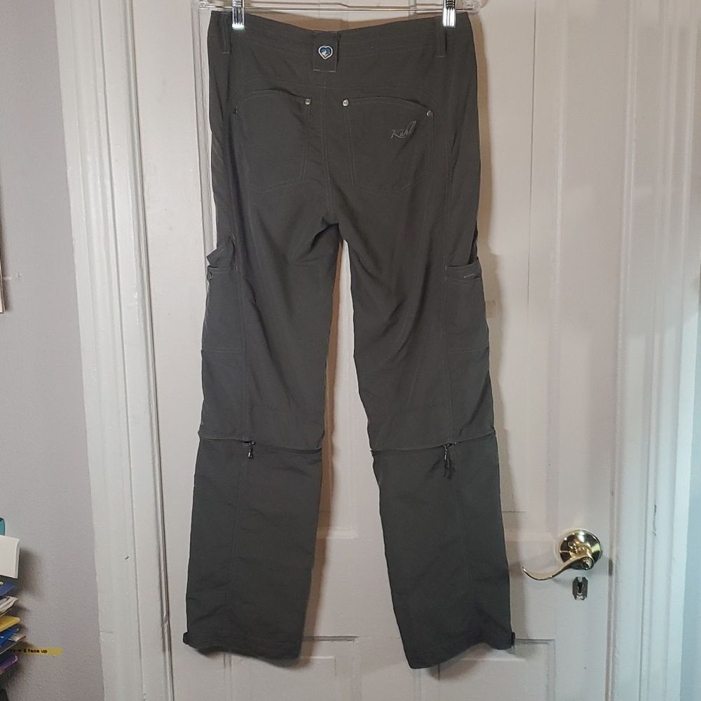 Kuhl Forester Convertible Zip-Off Full-Length to Capri Pants Size 6 Gray/Green - Picture 2 of 14